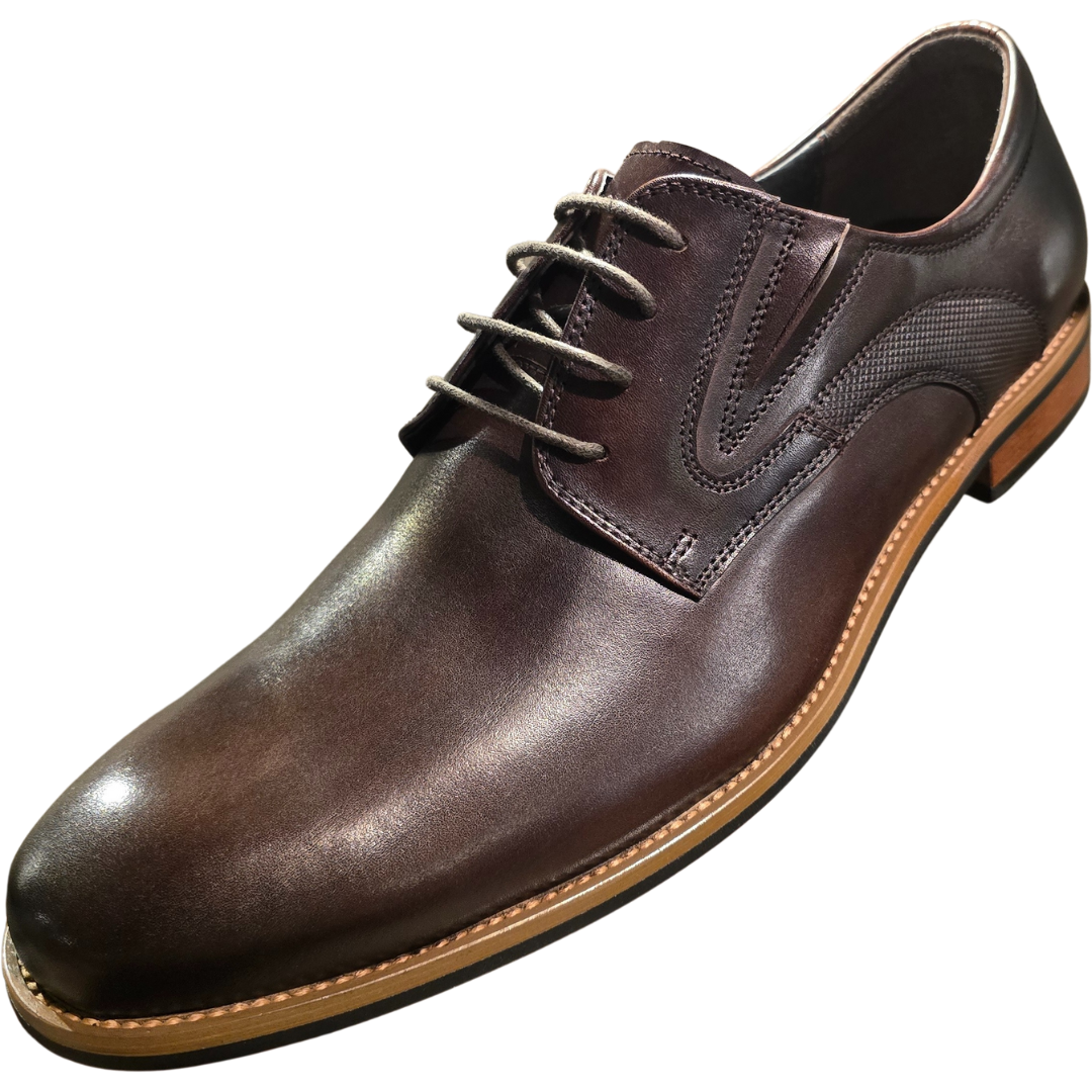 Revic 男裝皮鞋 | OF-38COF | 啡色素面德比皮鞋