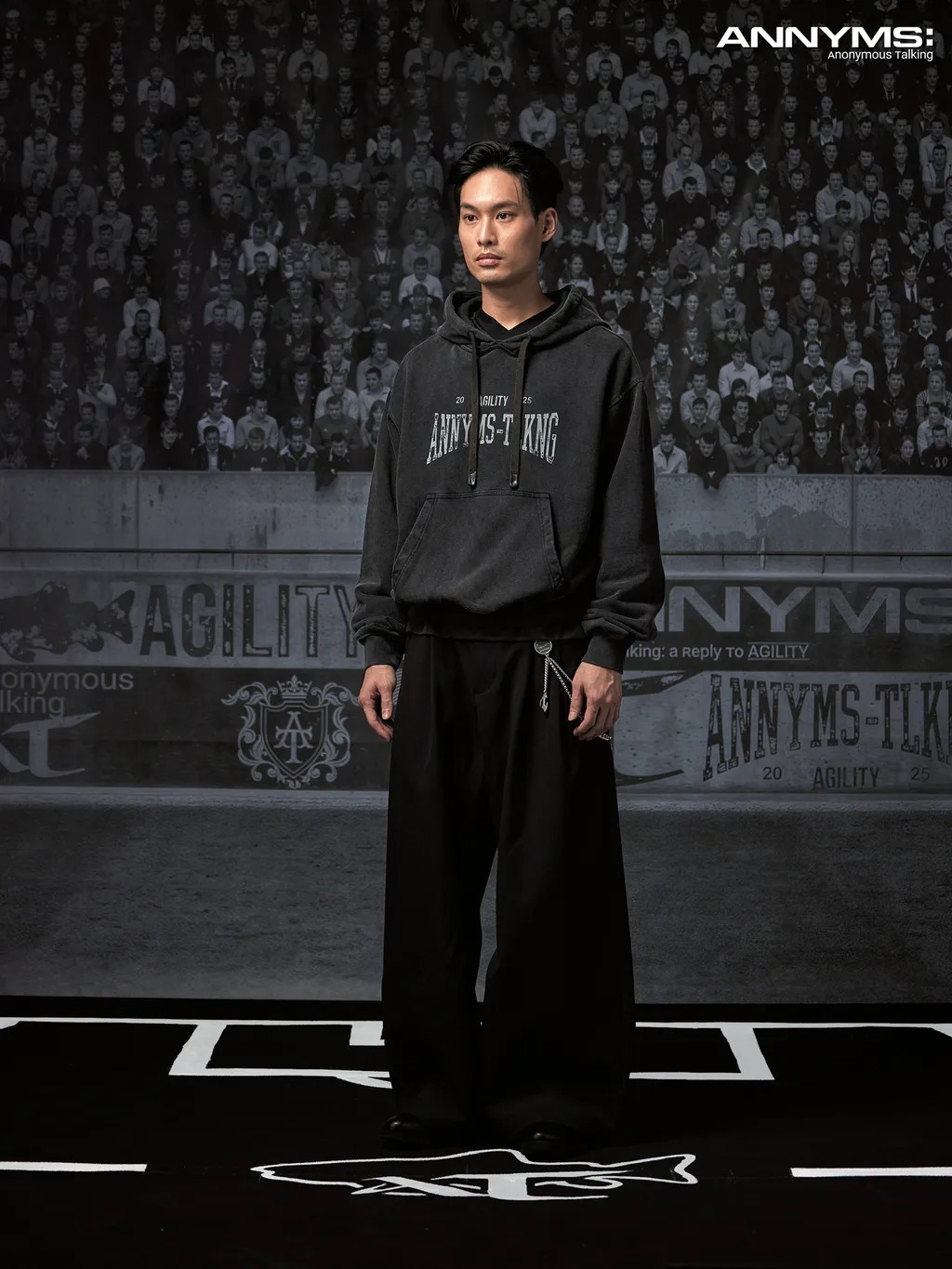 Anonymous Talking x AGILITY｜AA-HD1 – Logo 帽Tee (Washed Black)