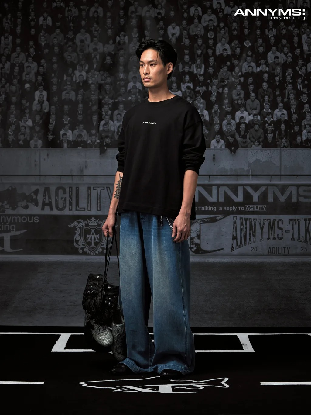 Anonymous Talking x AGILITY｜AA-LS3 – 魚點長袖Tee (Black)