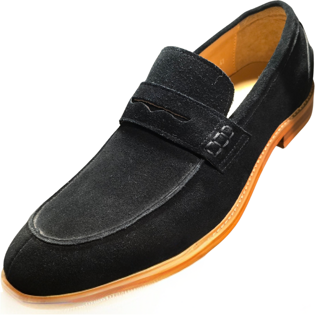 Revic 男裝休閒皮鞋 | OF-43D｜黑色牛絨樂褔皮鞋