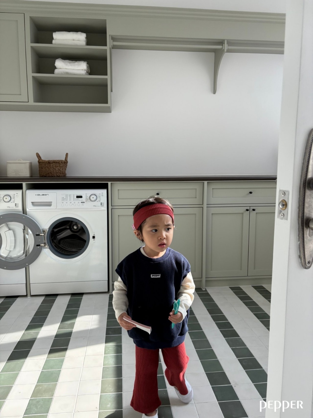 正韓春Pepper  兩色華夫格背心