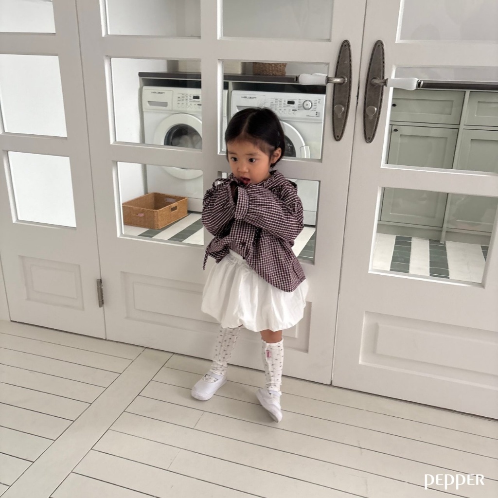 正韓春Pepper  兩色俏皮花苞裙