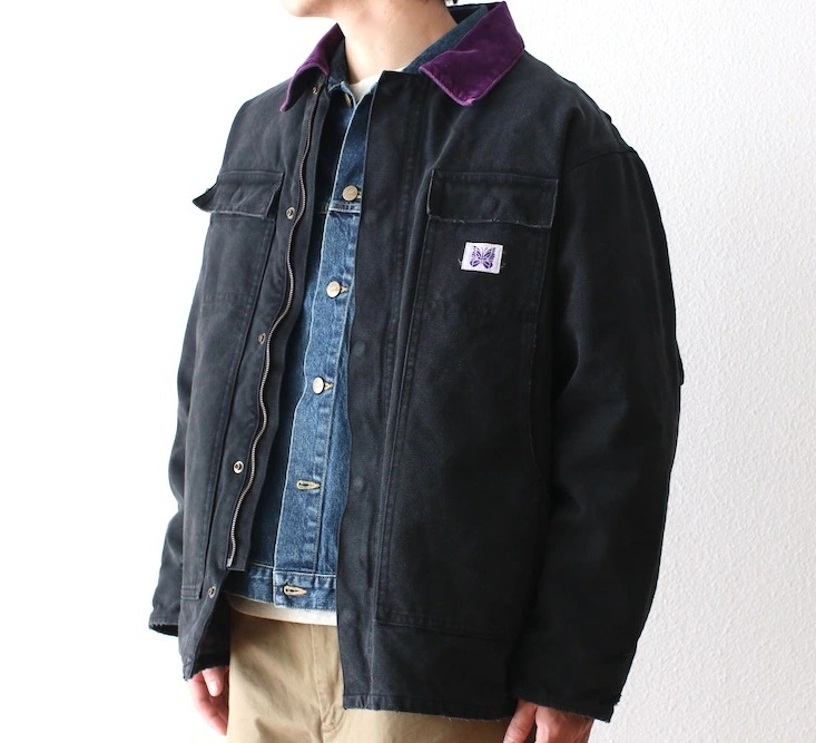 LAST PCS: NEEDLES LUMBER JACK COAT 16OZ COTTON CANVAS - BLACK SIZE S PRE ORDER ITEM (預訂中)
