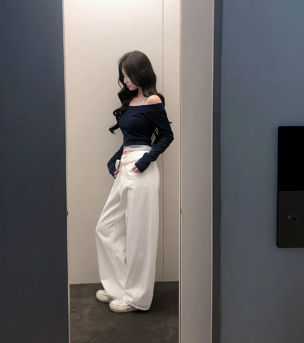 春季預訂｜修身疊層露肩長袖上衣