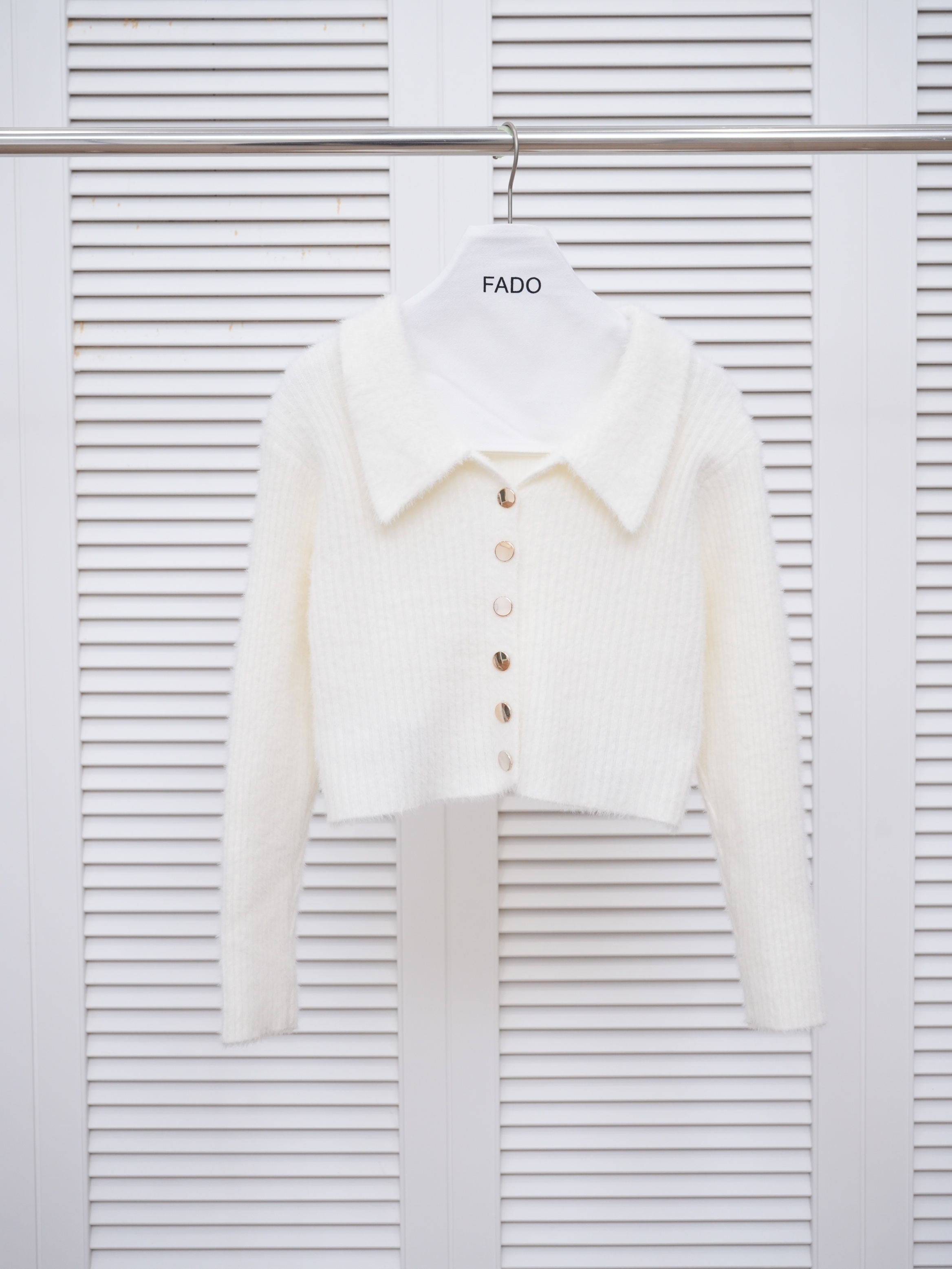 法朵Fado Shop｜銀釦翻領水貂毛短版衫 0914015 五色