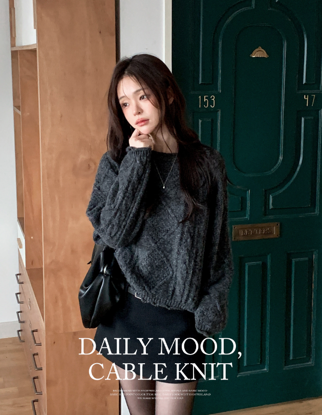 春季預訂｜麻花波浪寬鬆針織衫