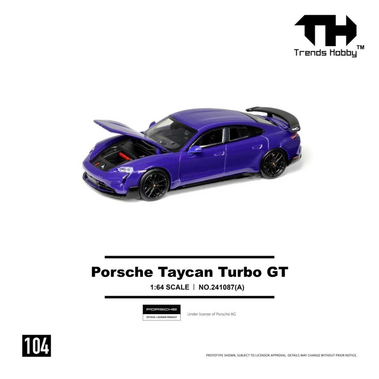 預訂:1/64 Trends Hobby  #104 Porsche Taycan Turbo GT Purple (241087A )