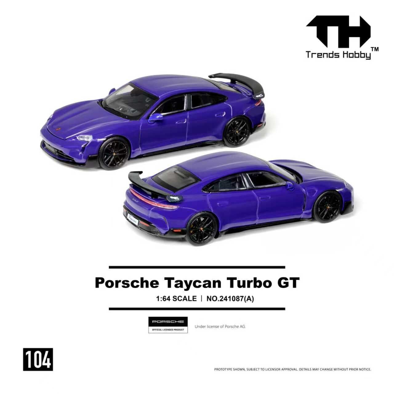 預訂:1/64 Trends Hobby  #104 Porsche Taycan Turbo GT Purple (241087A )