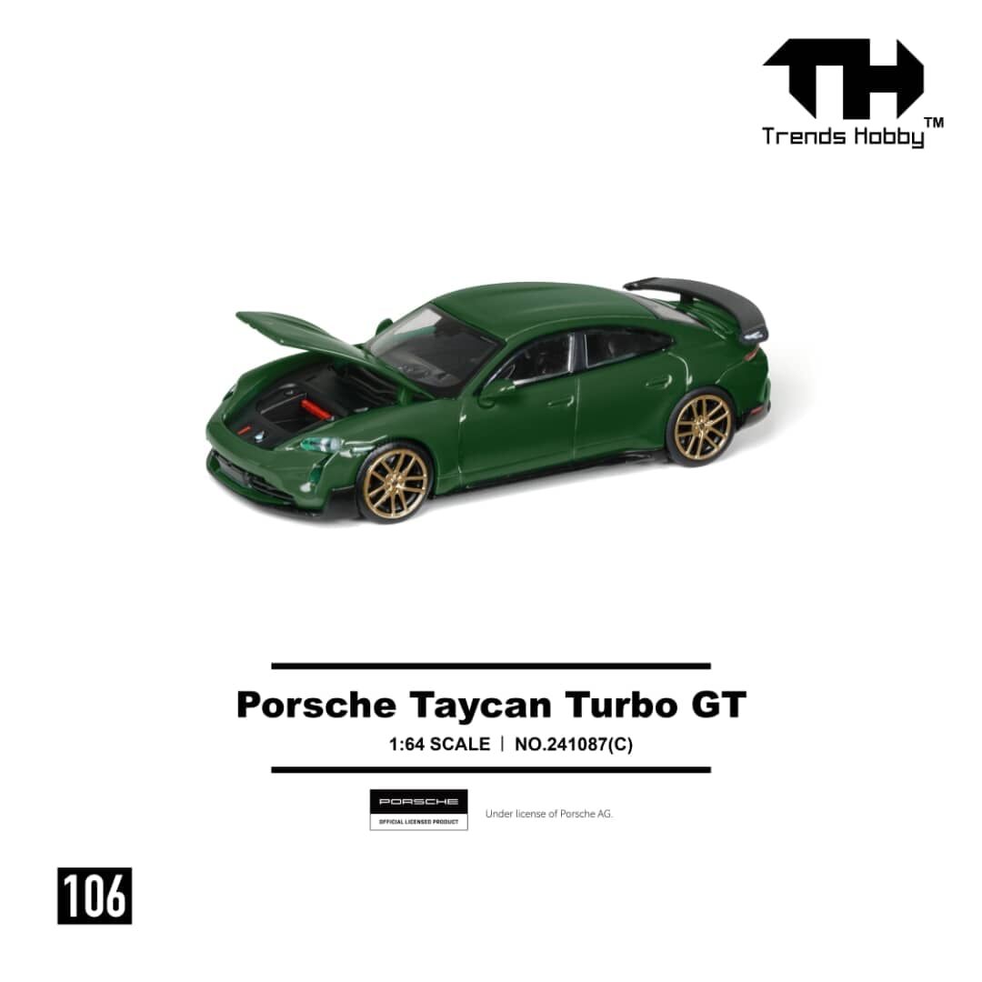預訂:1/64 Trends Hobby #106 Porsche Taycan Turbo GT Dark Green (241087C )