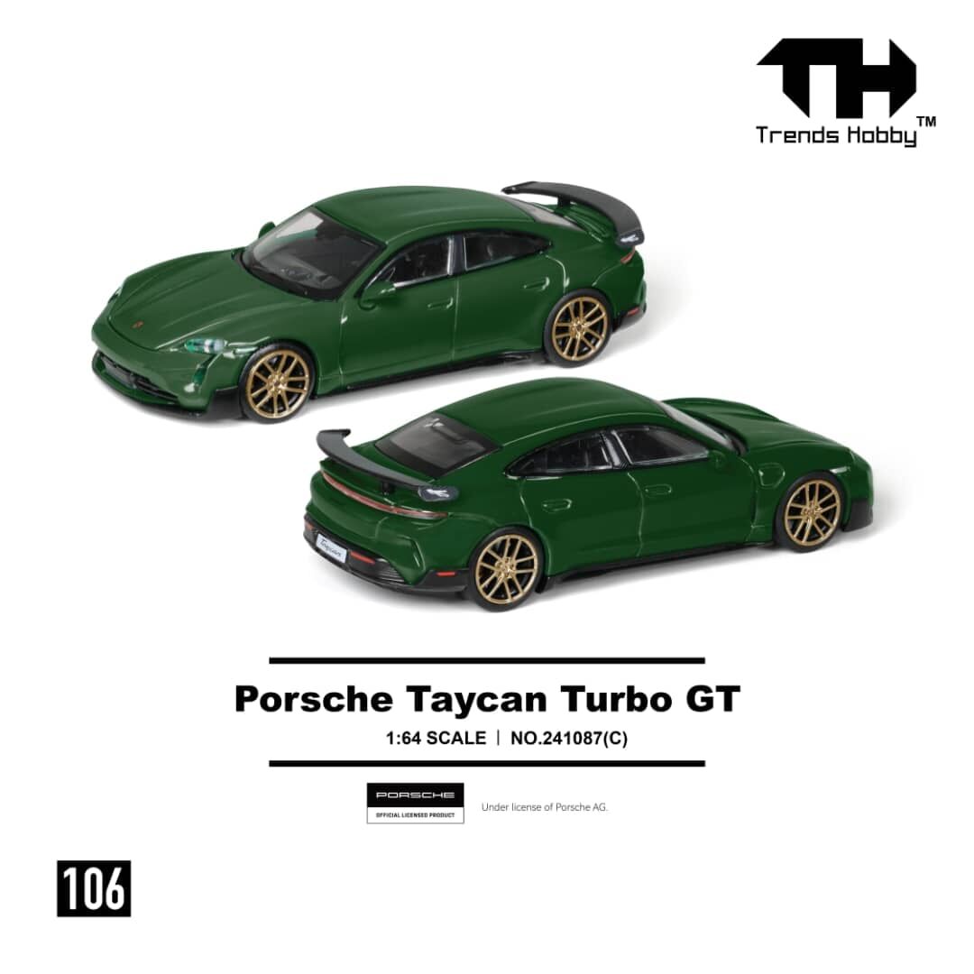 預訂:1/64 Trends Hobby #106 Porsche Taycan Turbo GT Dark Green (241087C )