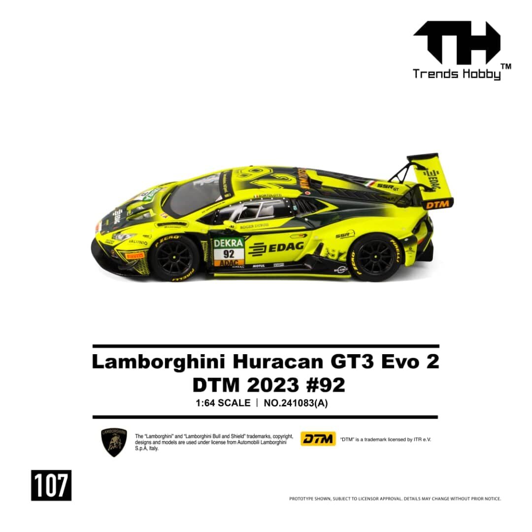 預訂:1/64 Trends Hobby #107 Lamborghini Huracan GT3 Evo 2 DTM  2023 #92 (241083A )