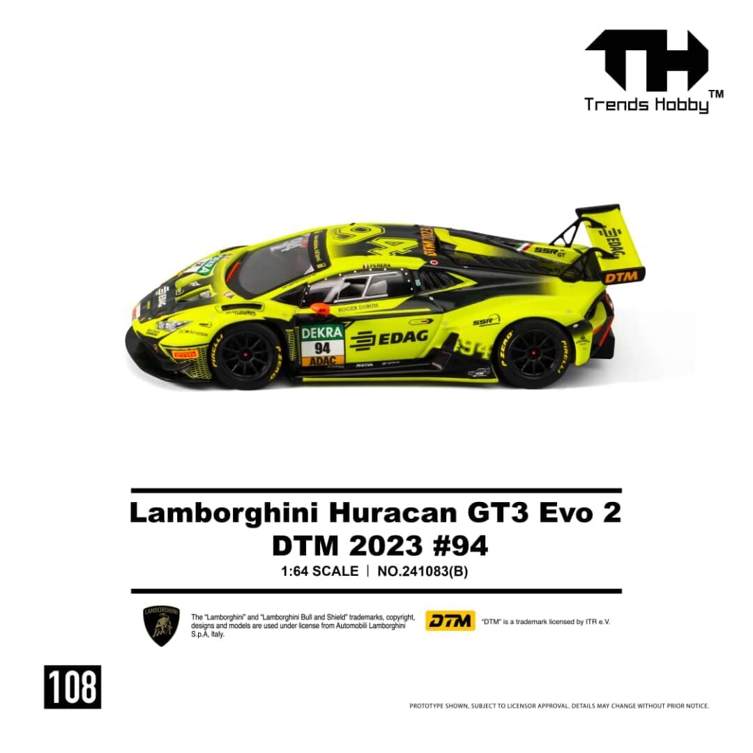 預訂:1/64 Trends Hobby  #108 Lamborghini Huracan GT3 Evo 2 DTM 2023 #94 (241083B )