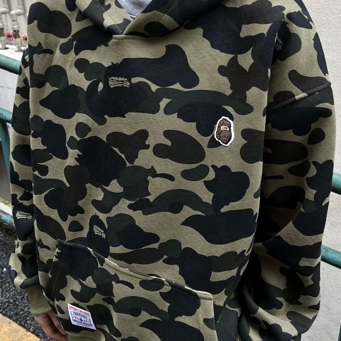 香港 Fingercroxx FGXX  BAPE A BATHING APE 猿人頭 藍狼 黃綠迷彩 帽T 連帽上衣
