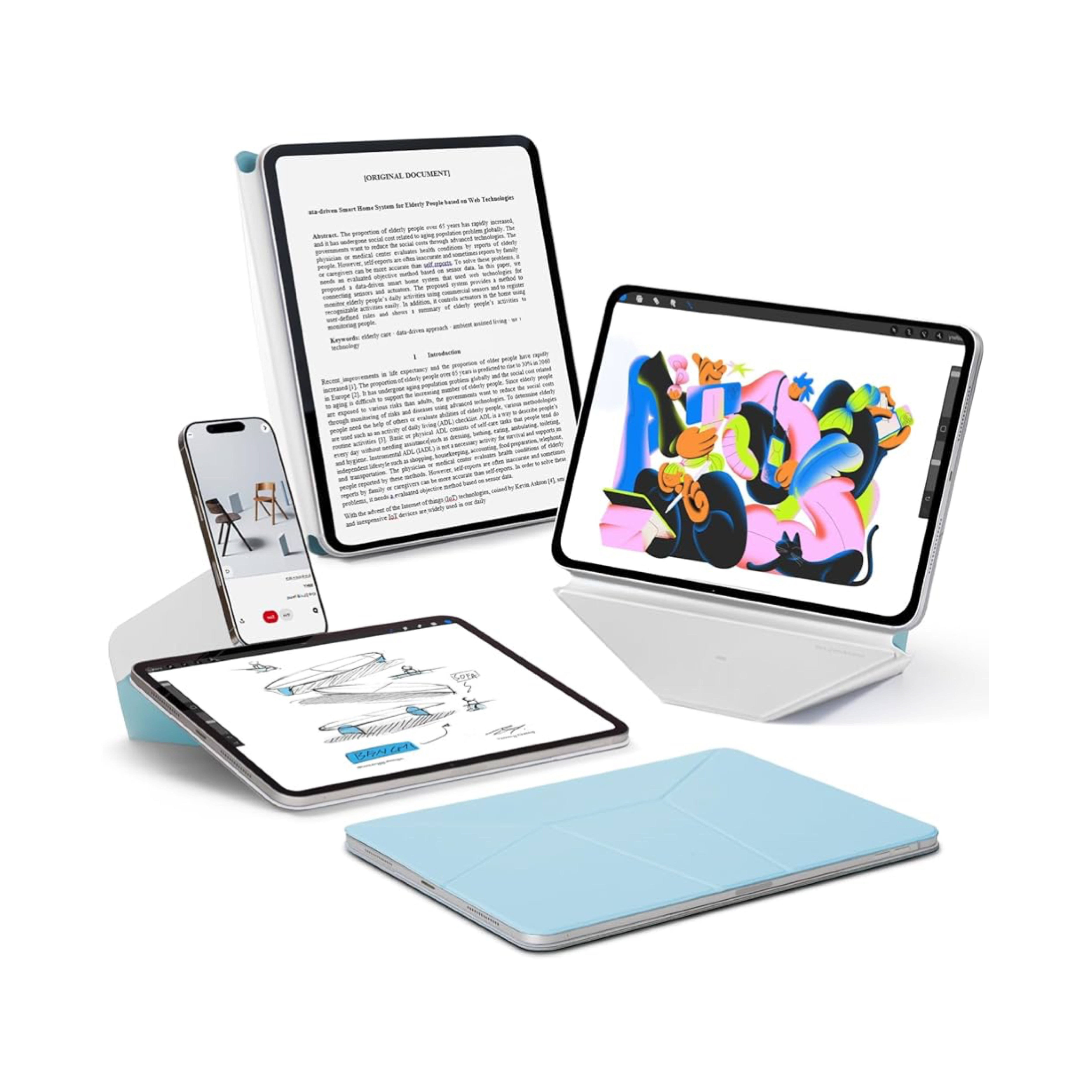 MOFT  iPad Air 13 吋（M3 2025 | M2 2024） iPad Pro 12.9 吋（6代 | 5代 | 4代） Dynamic Folio 靈動漂浮支架套