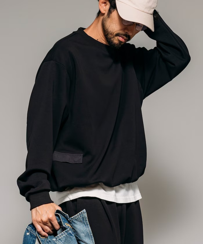 日本 Firsthand Side Pocket Cardboard Sweatshirt