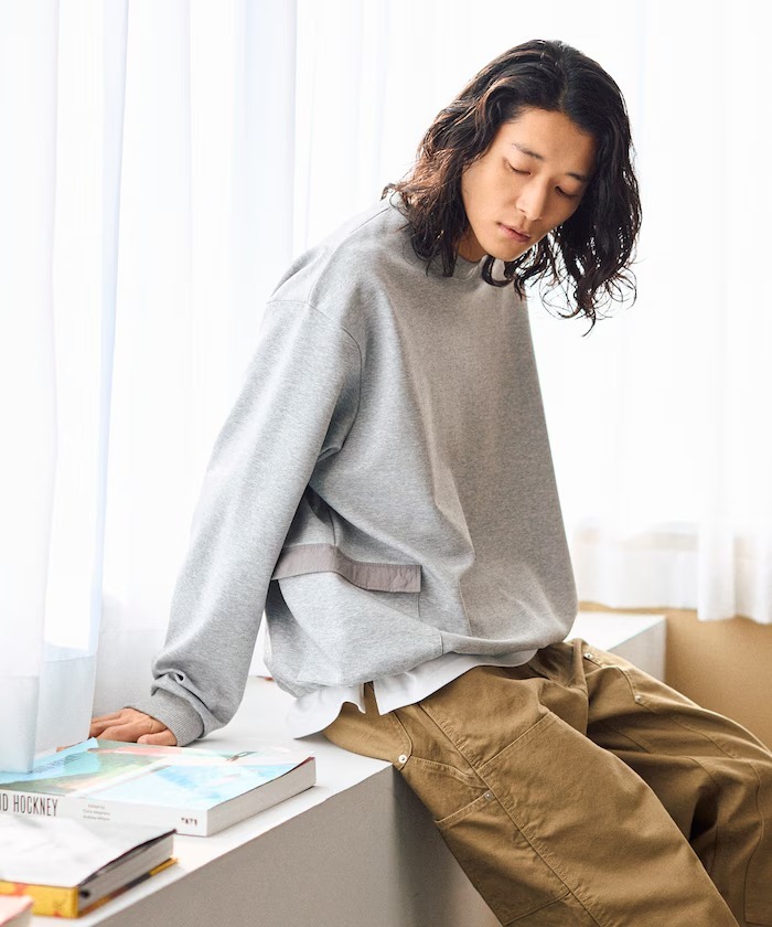 日本 Firsthand Side Pocket Cardboard Sweatshirt