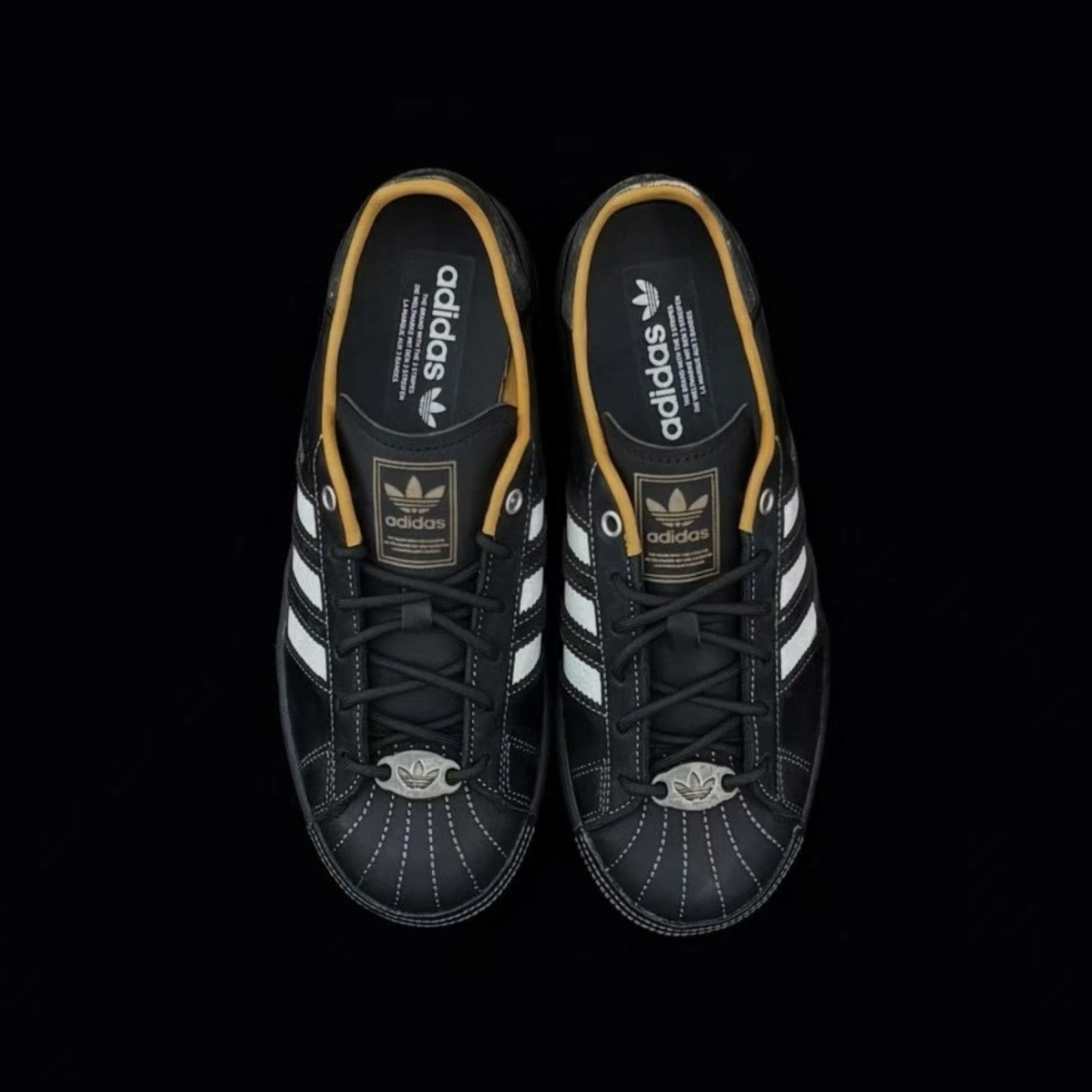 ADIDAS ORIGINALS SUPERSTAR 2 全黑 白線 皮革 做舊 復古 貝殼頭 休閒 KI6590