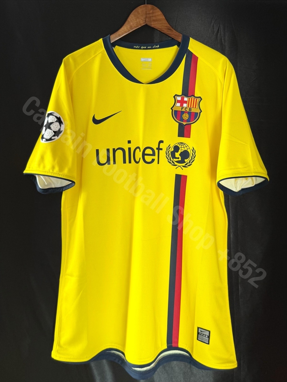 (Match Issue) FC Barcelona 2007-2009 UEFA Champions League Nike Away Match Issue Shirt #8 A INIESTA