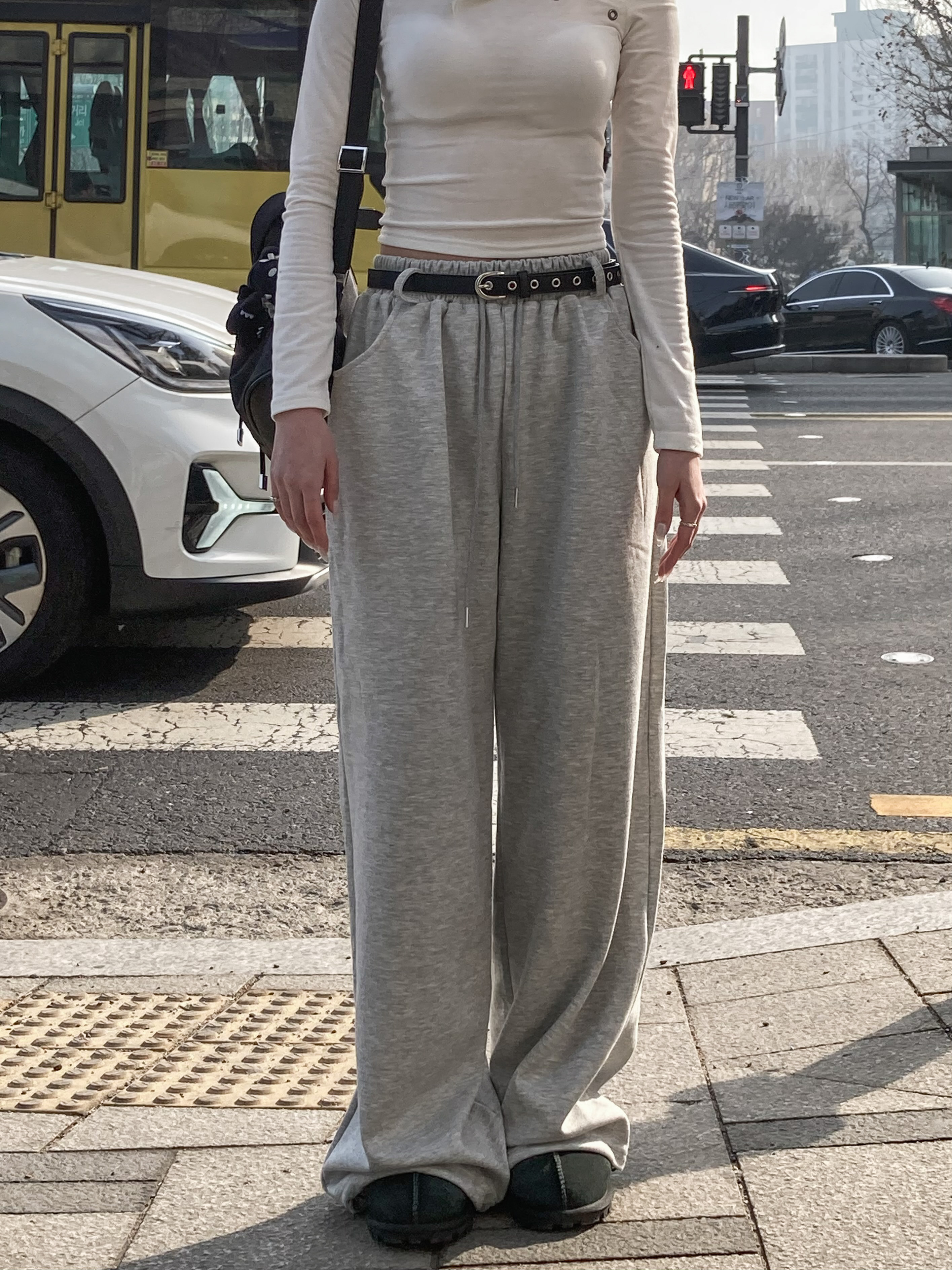 鉚釘Belt Set簡約百搭棉褲〈🇰🇷DAY 3〉