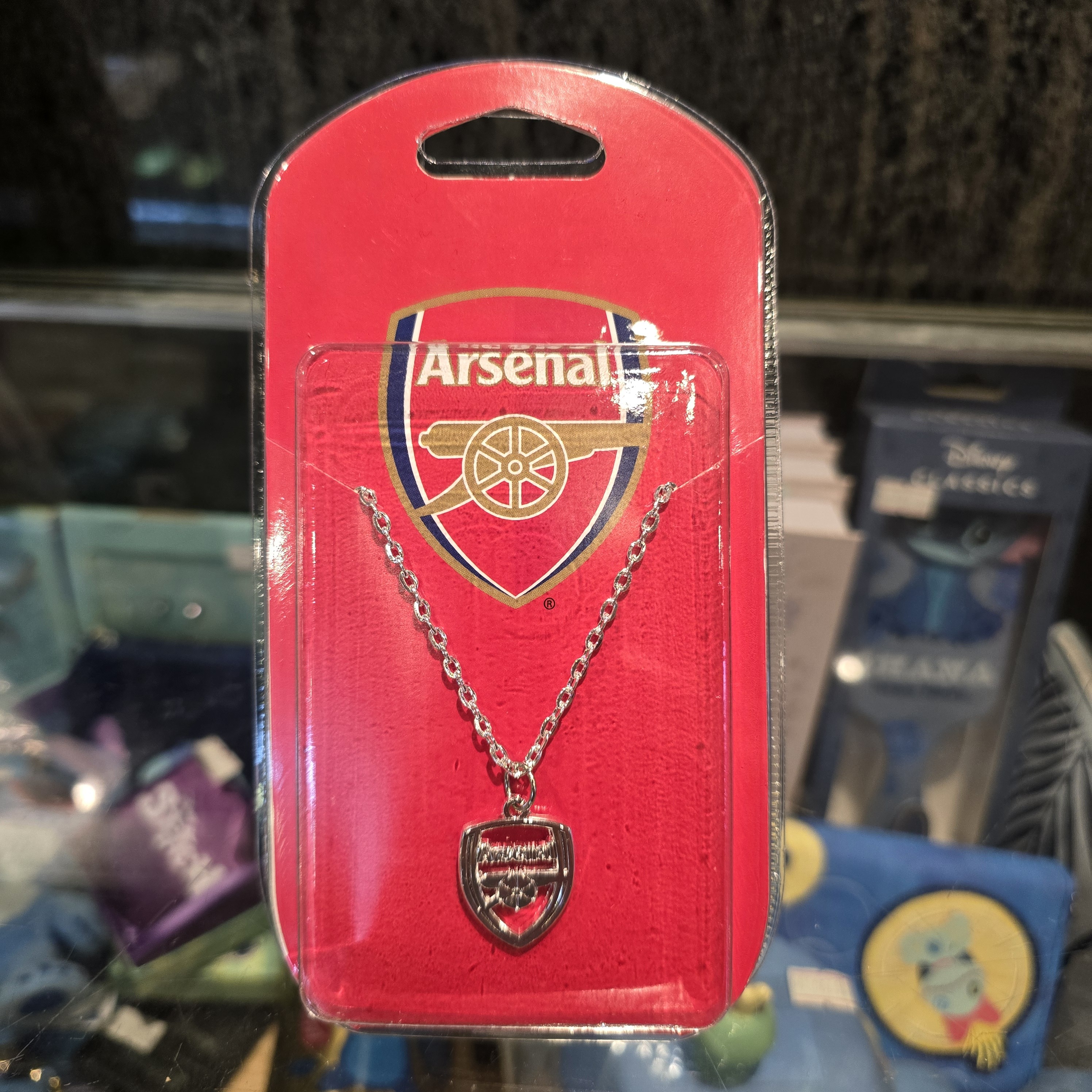 阿仙奴銀色會徽形頸鍊 (鏤空會徽)