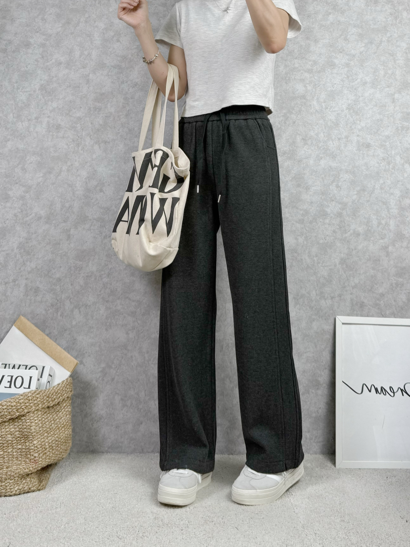 線條偷偷幫妳修飾的內抓絨寬褲 ⚡️闆娘推薦 包色款 ⚡️