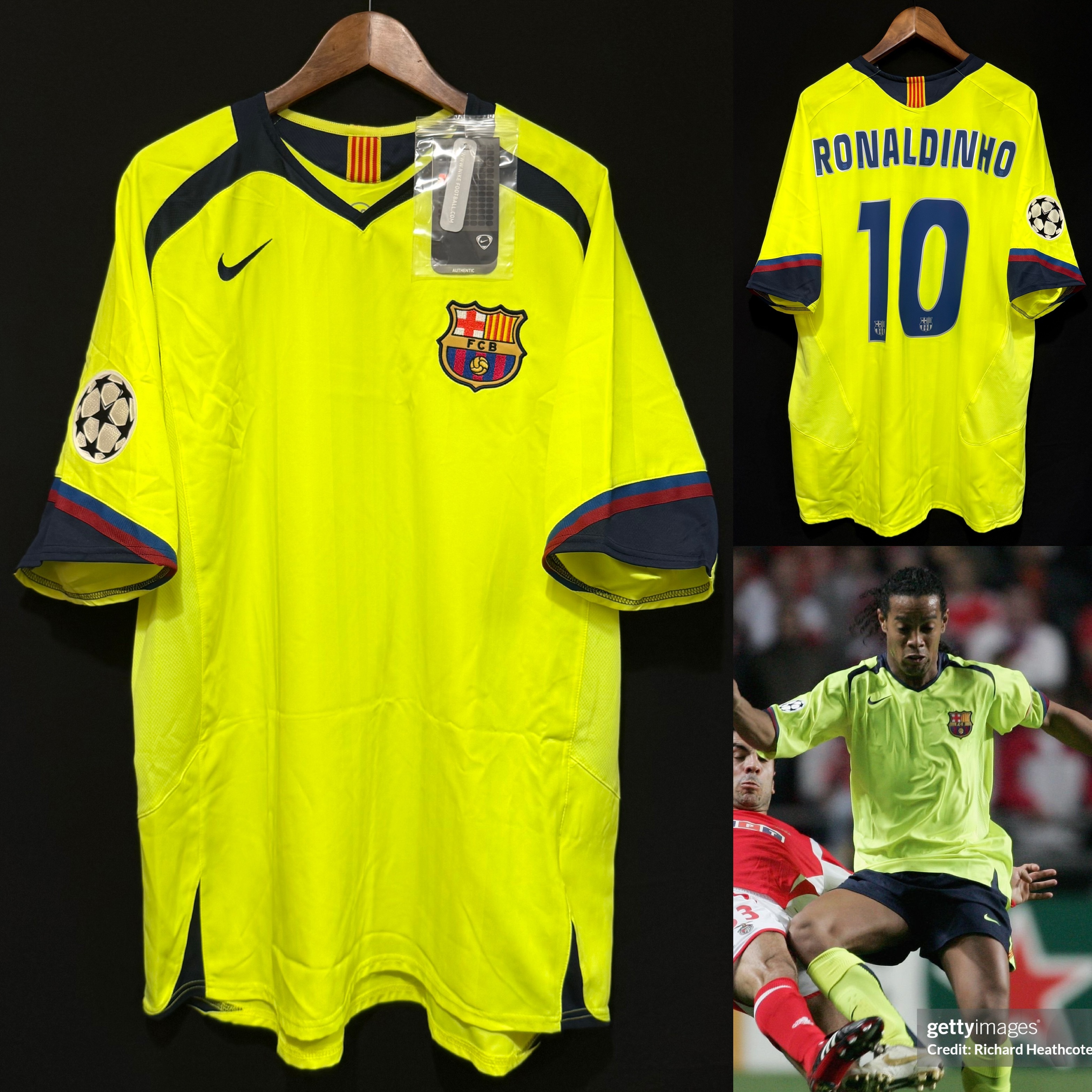(BNWT) FC Barcelona 2005-2006 Nike Away Shirt #10 RONALDINHO