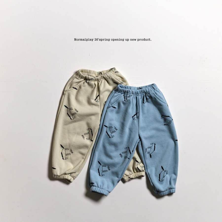 小馬塗鴉縮口褲