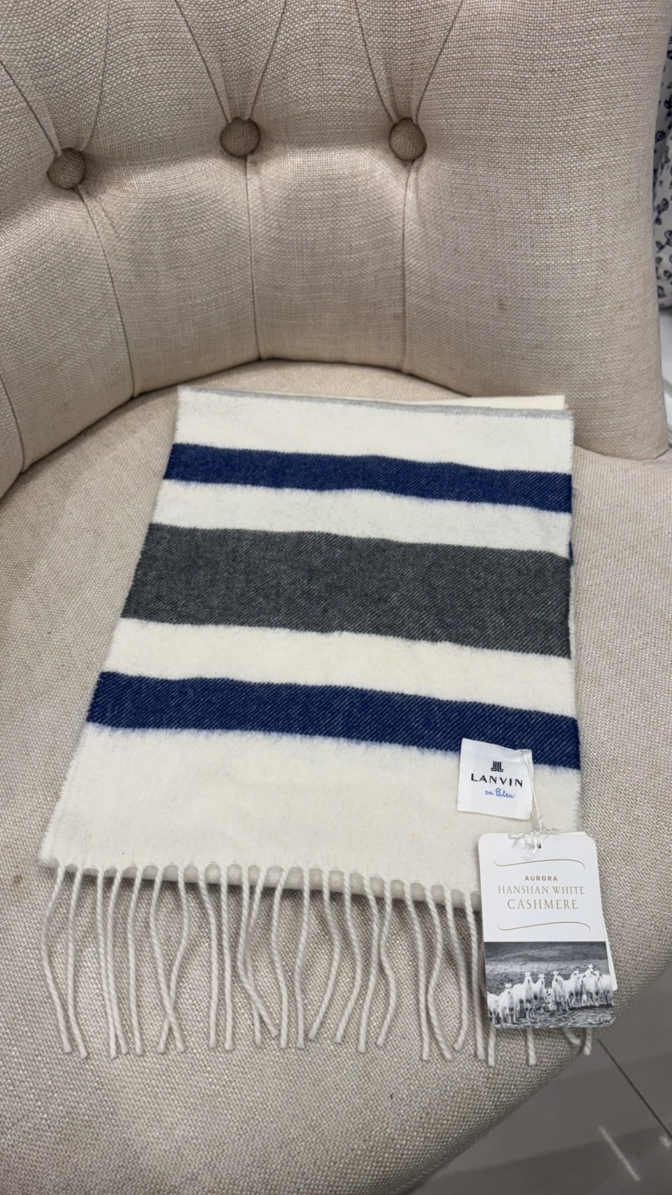 LANVIN橫條紋圍巾