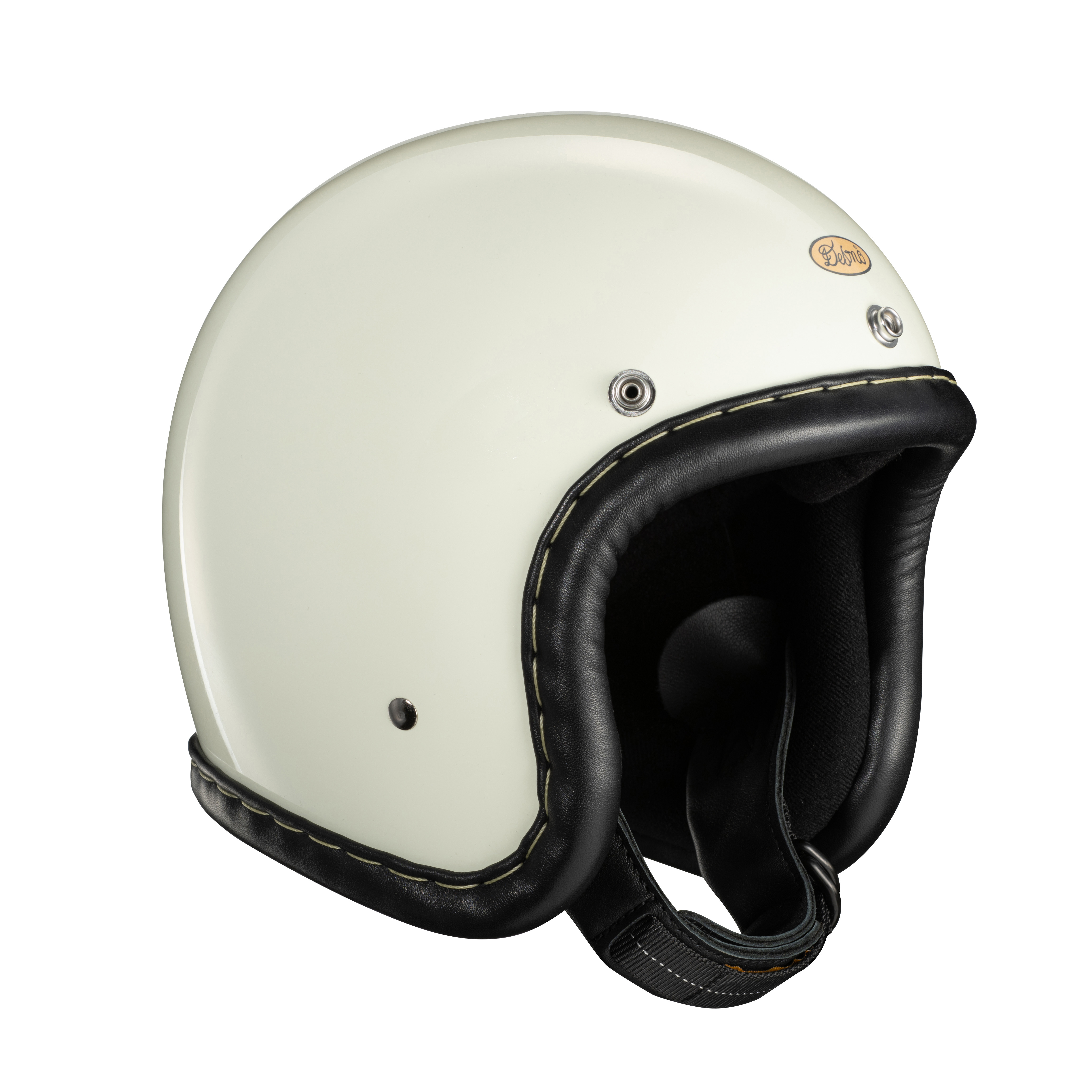 Desmo 3/4 500TX OPEN FACE HELMET 裝飾帽 皮革邊條白