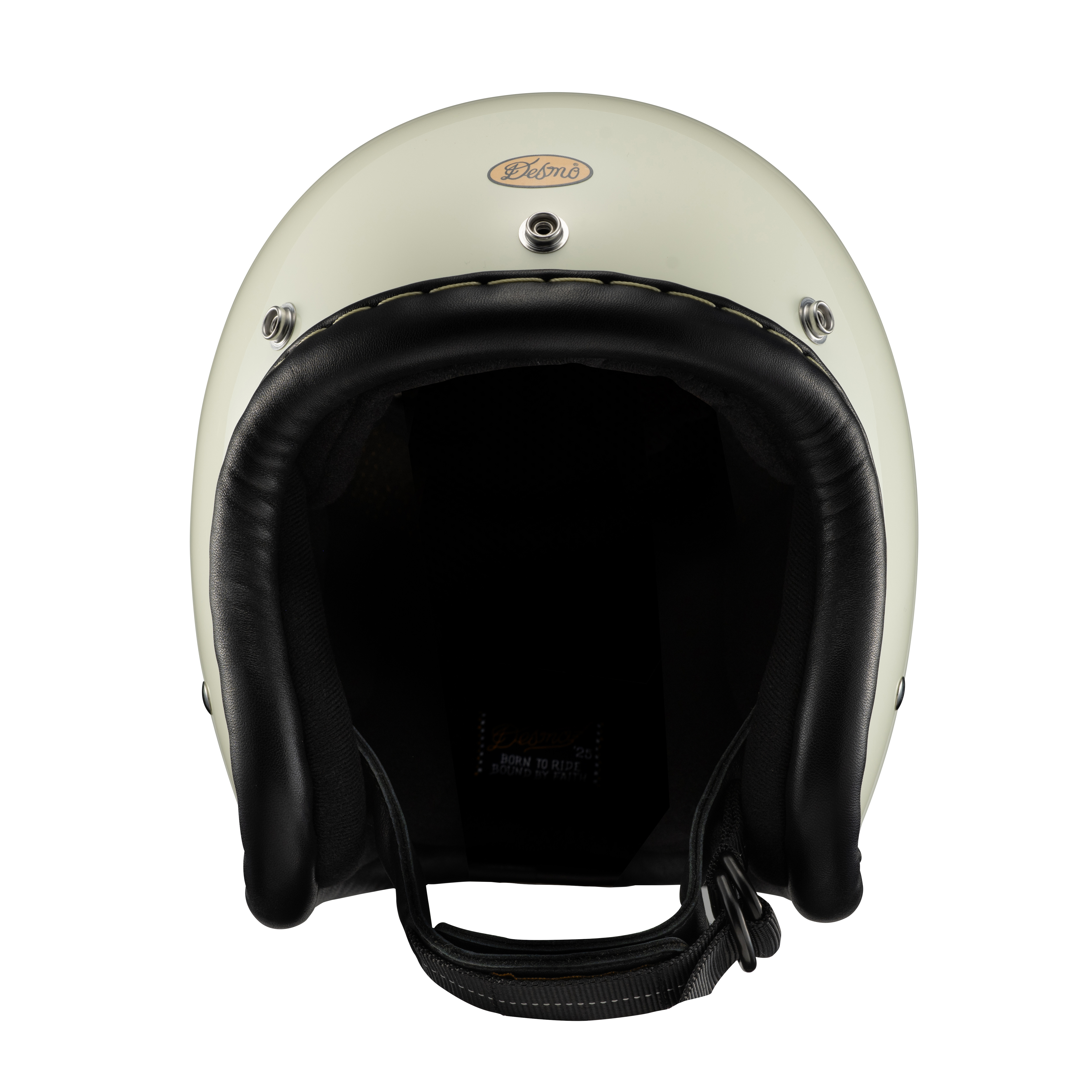 Desmo 3/4 500TX OPEN FACE HELMET 裝飾帽 皮革邊條白