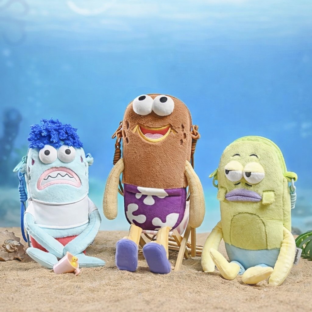 海綿寶寶 比奇堡居民 路人魚 毛絨斜背包