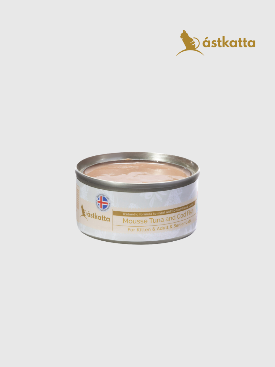 【冰島Astkatta】健康主食罐｜鮪魚+鱈魚慕斯 (全齡貓)