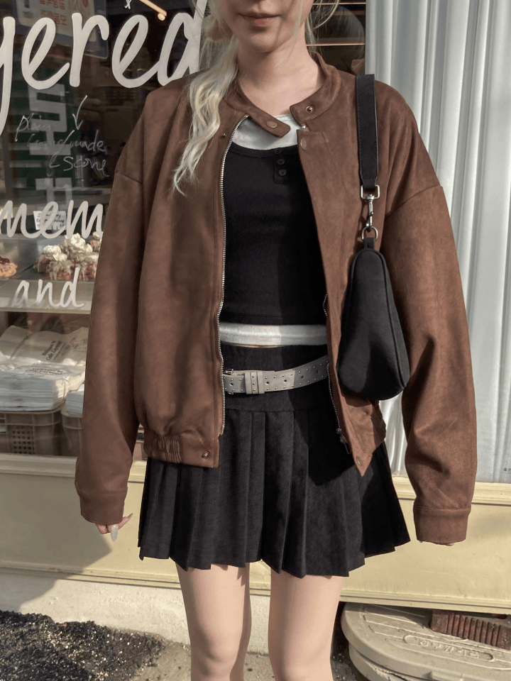 酷帥立領麂皮外套〈🇰🇷DAY 3〉