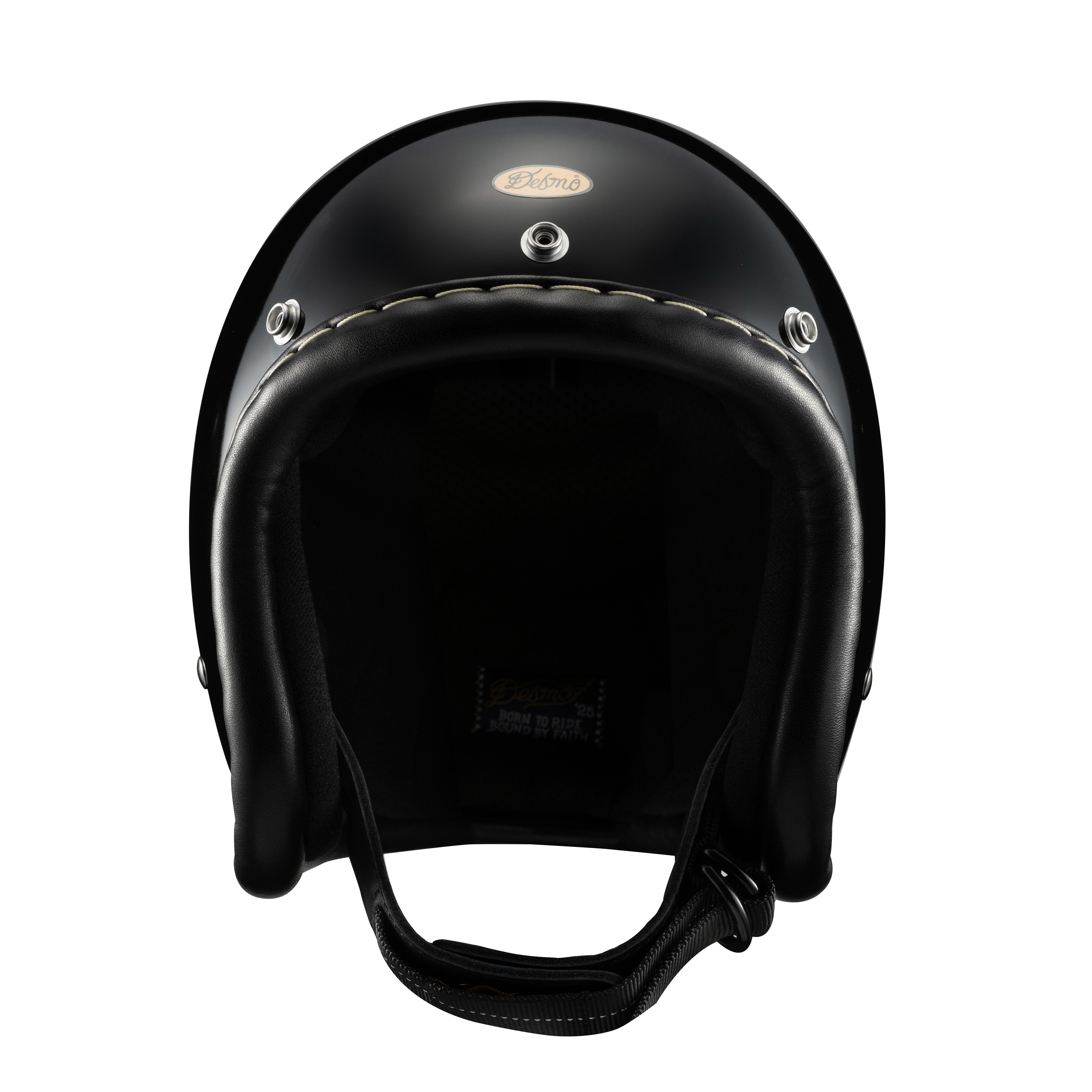 Desmo 3/4 500TX OPEN FACE HELMET 裝飾帽 皮革邊條黑