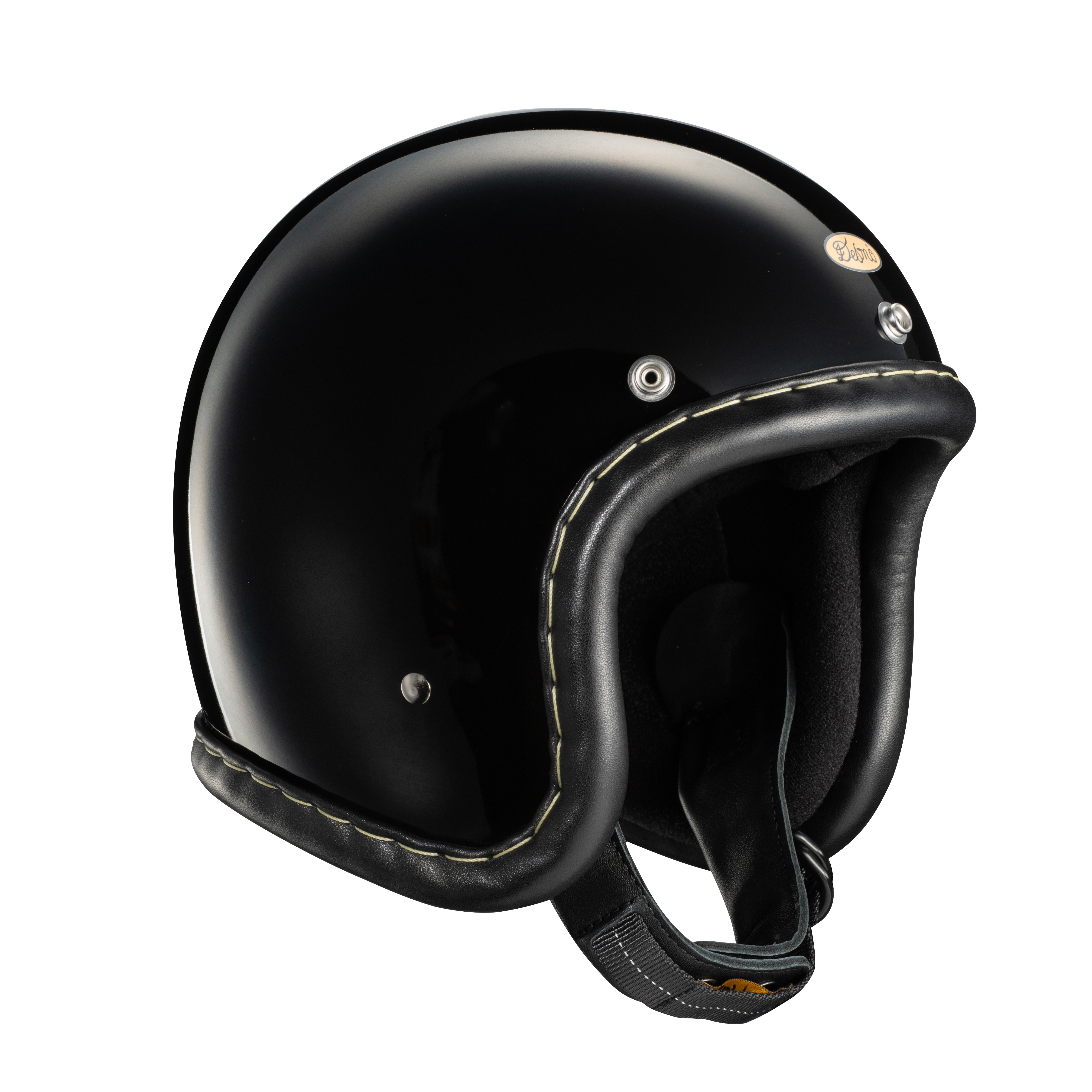 Desmo 3/4 500TX OPEN FACE HELMET 裝飾帽 皮革邊條黑
