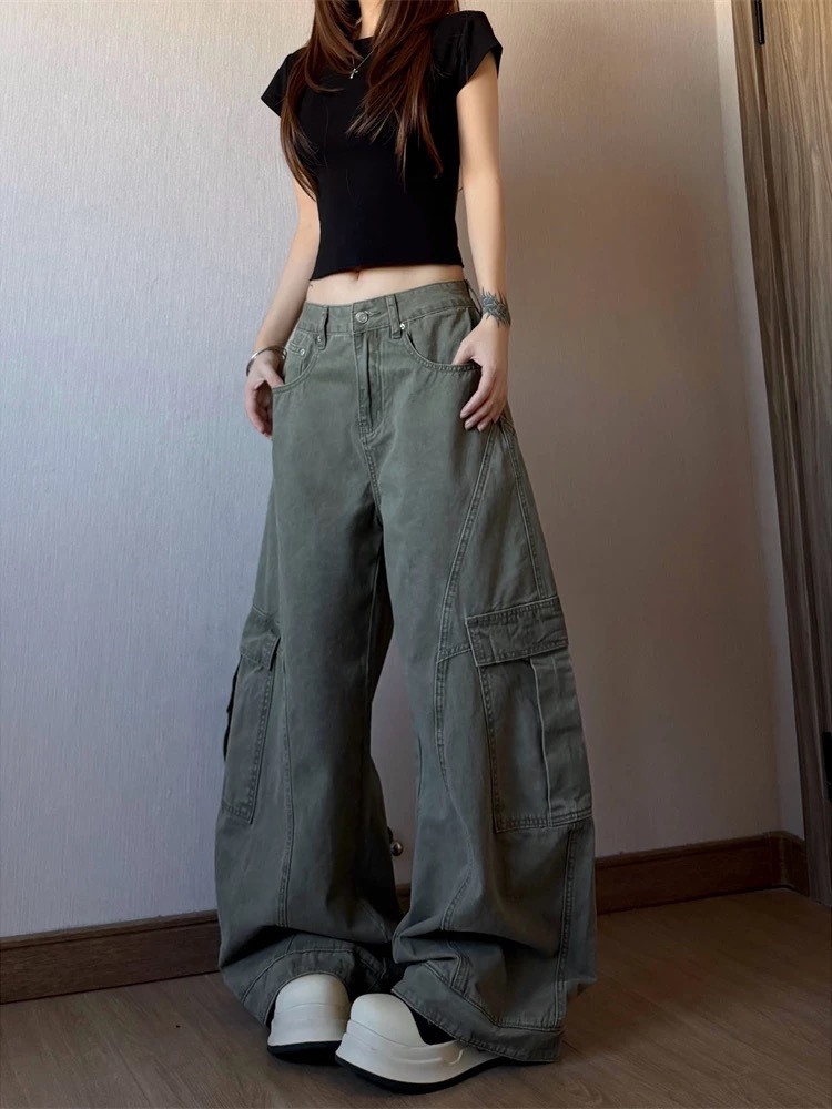 (GOAL) 美式復古解構工裝彎刀褲 DC046