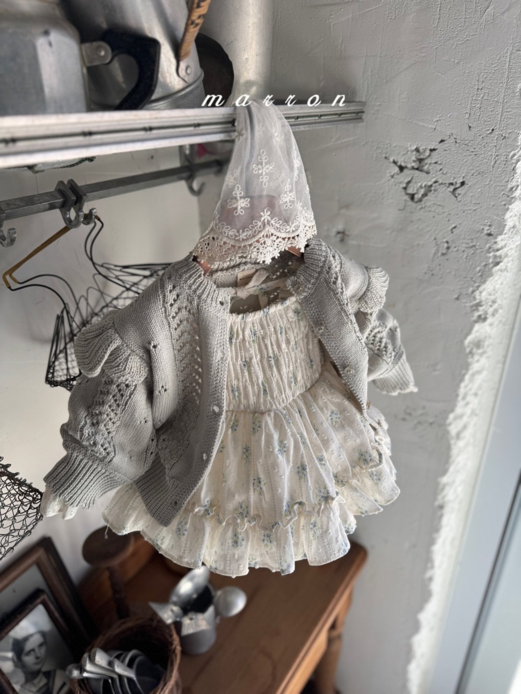 正韓春Marron 嫩嬰甜美碎花包屁裙