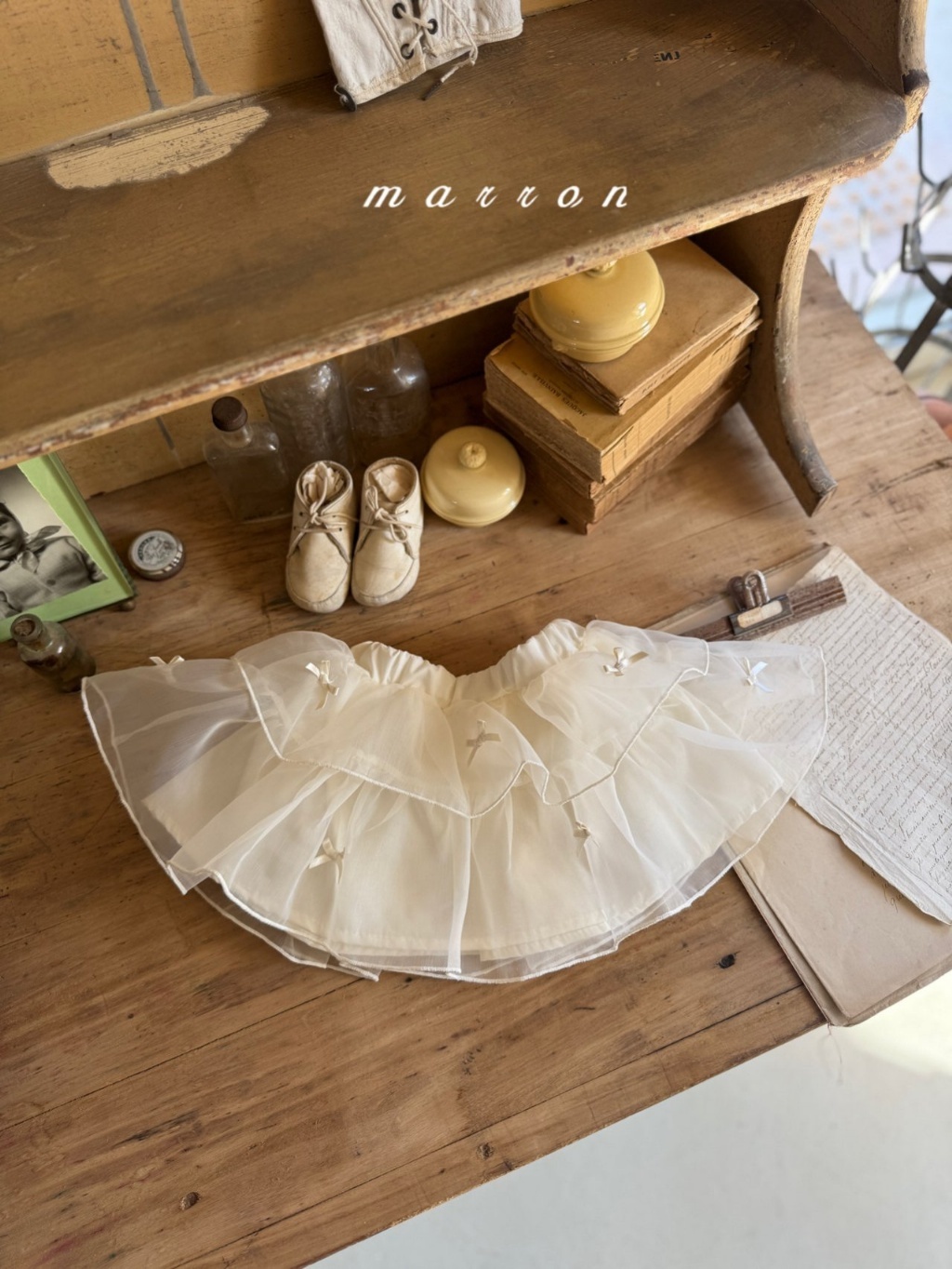 正韓春Marron 小童氣質蝴蝶結短裙