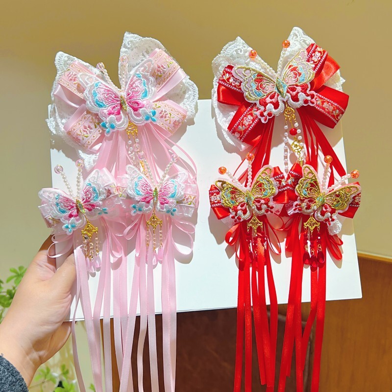 Chinese New Year New-Style Hanfu Embroidered Butterfly Ribbon