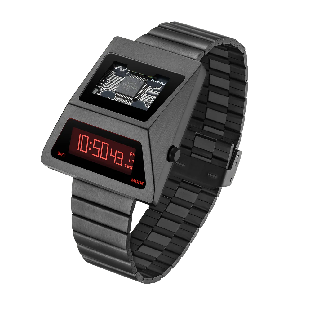 萬年鐘錶 -  Benlydesign  CYBER WATCH 科技感OLED 顯示造型電子錶 S3000GA-C-RED 錶徑45*39.9MM
