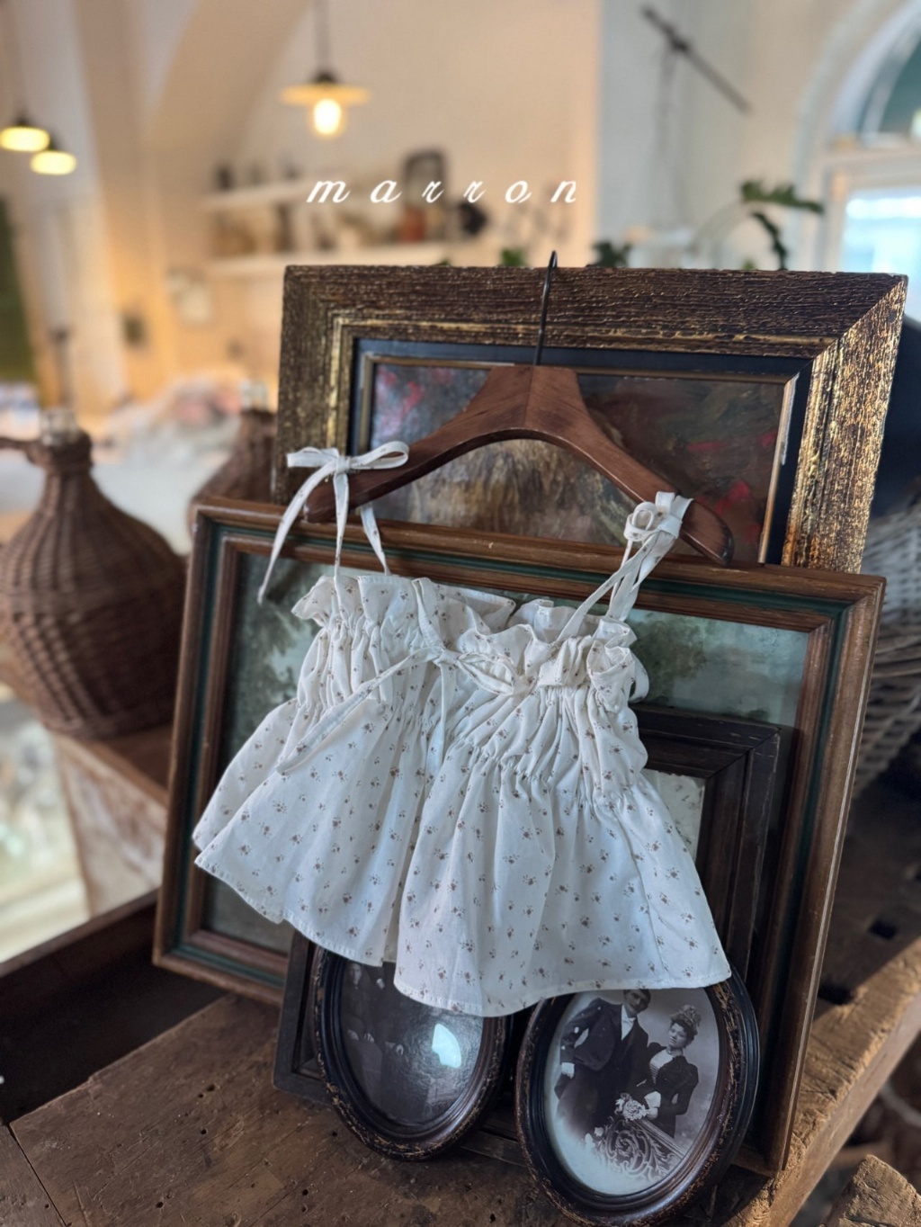 正韓春Marron 小童小碎花綁帶背心