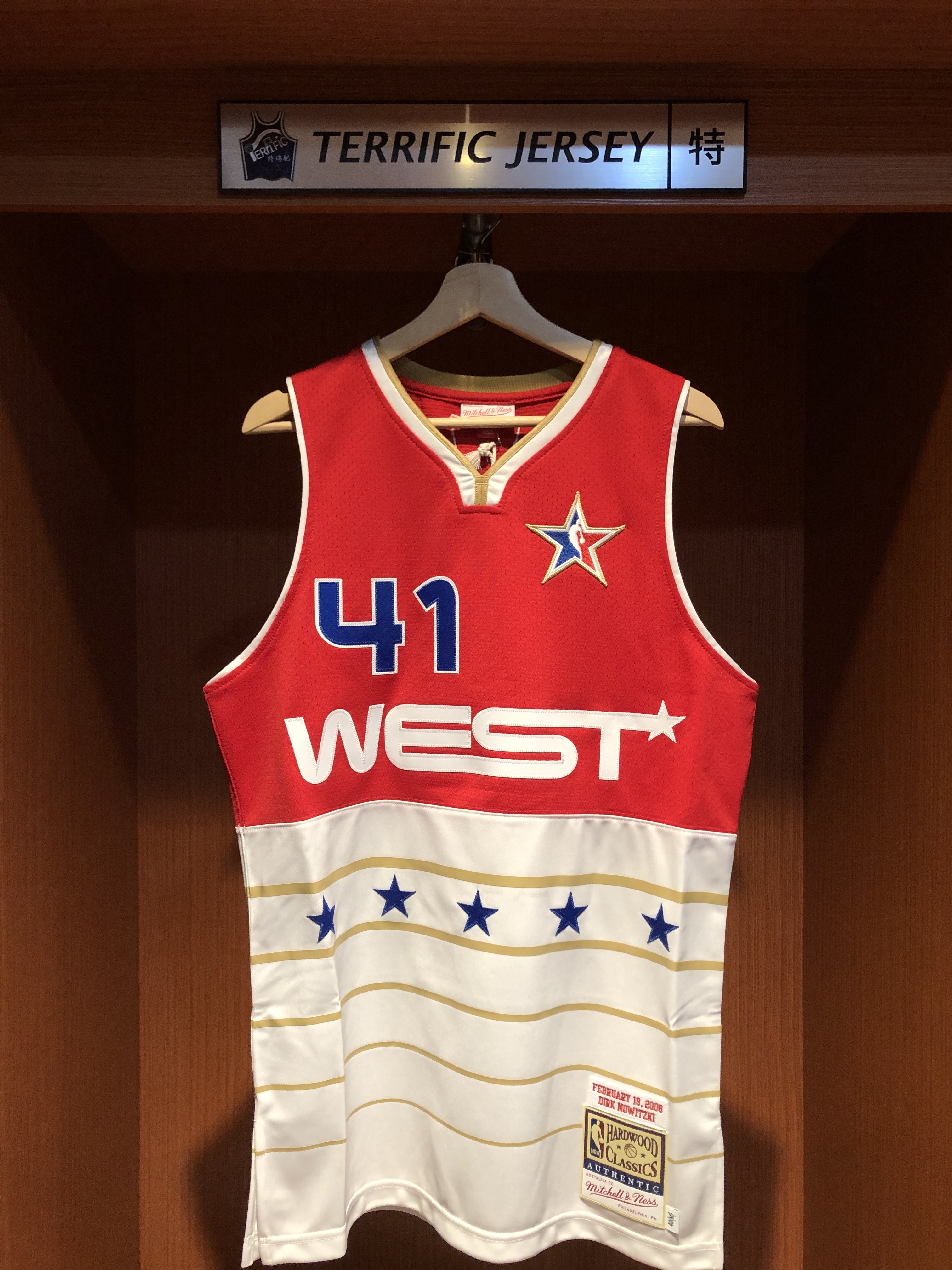 NBA球衣 Dirk Nowitzki 達拉斯小牛 2006 明星賽 西區 白紅 M&N Authentic 球員版 電繡 全新