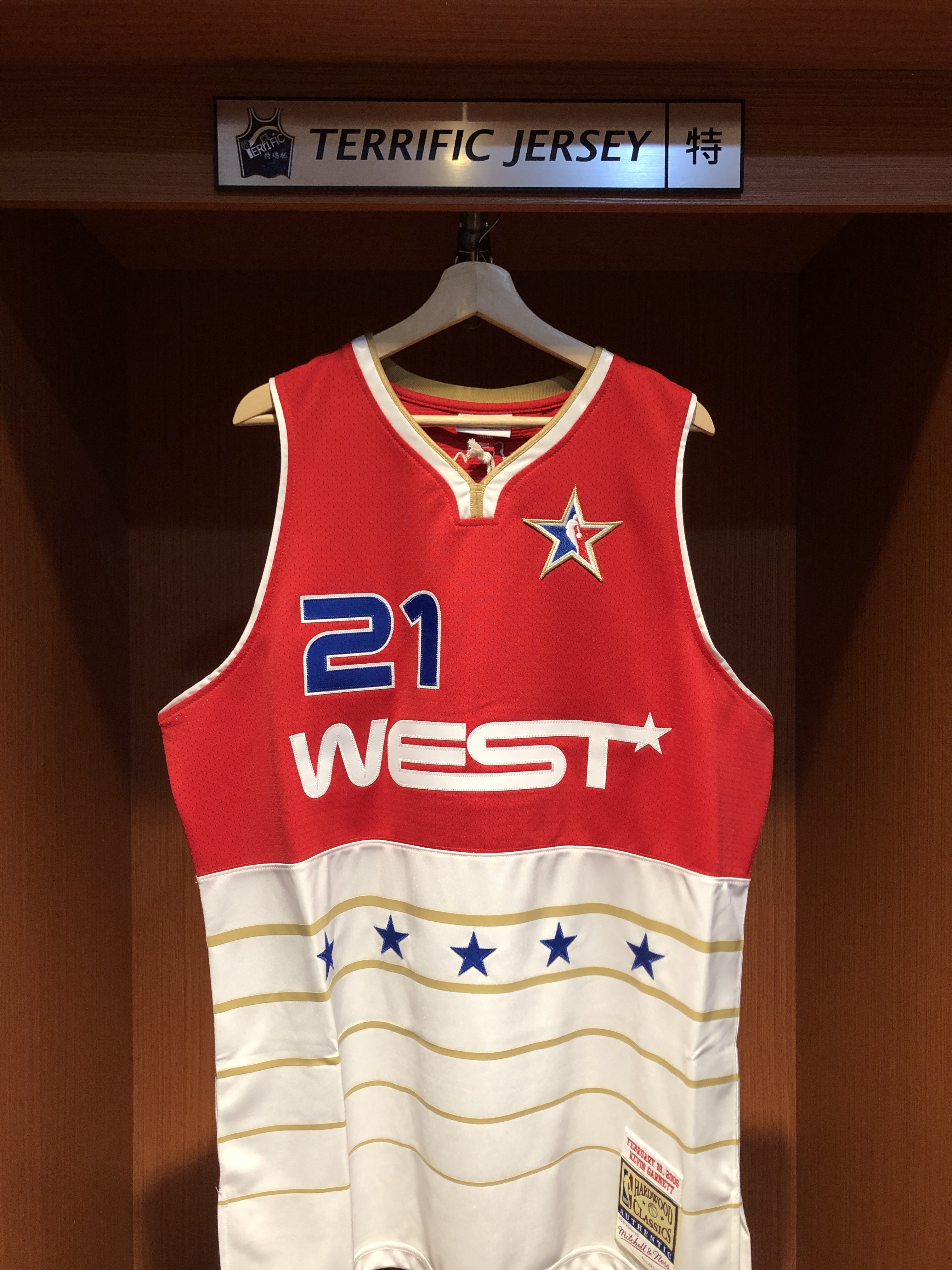 NBA球衣 Kevin Garnett 明尼蘇達灰狼 2006 明星賽 西區 白紅 M&N Authentic 球員版 電繡 全新