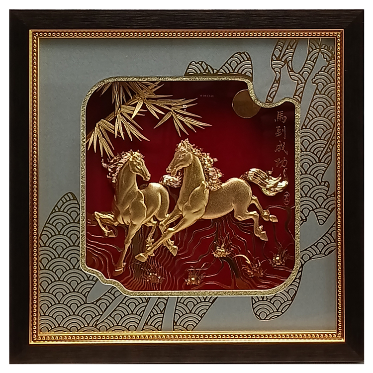 鹿港窯禮品館│奔騰雙馬・竹蘭生輝｜升遷與商務合作的體面之禮│客製化禮物