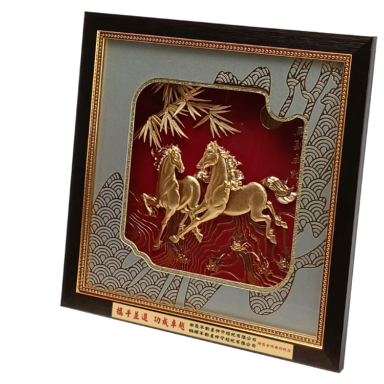 鹿港窯禮品館│奔騰雙馬・竹蘭生輝｜升遷與商務合作的體面之禮│客製化禮物