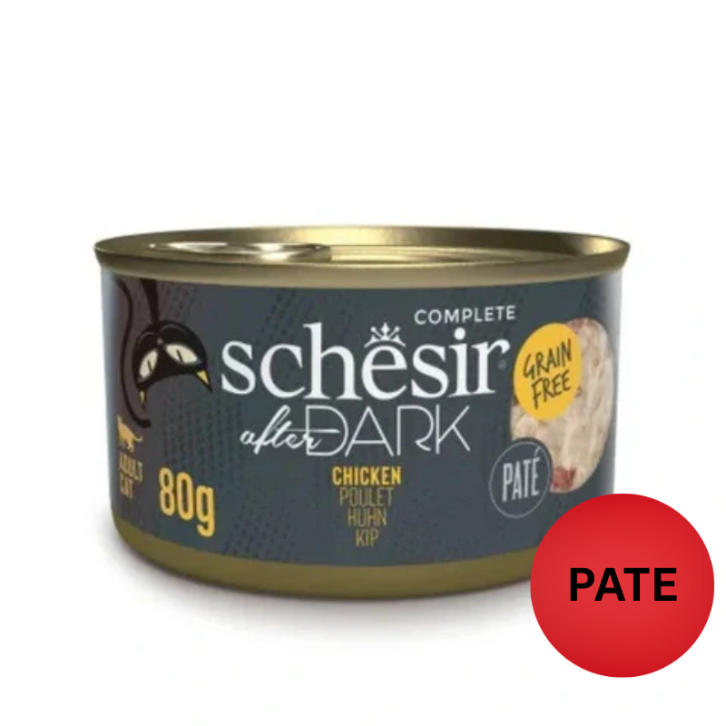Schesir - After Dark系列 - 雞肉無穀肉泥主食罐 80g (每24罐@$14.5, 48罐@$14可混其他同價Schesir罐)