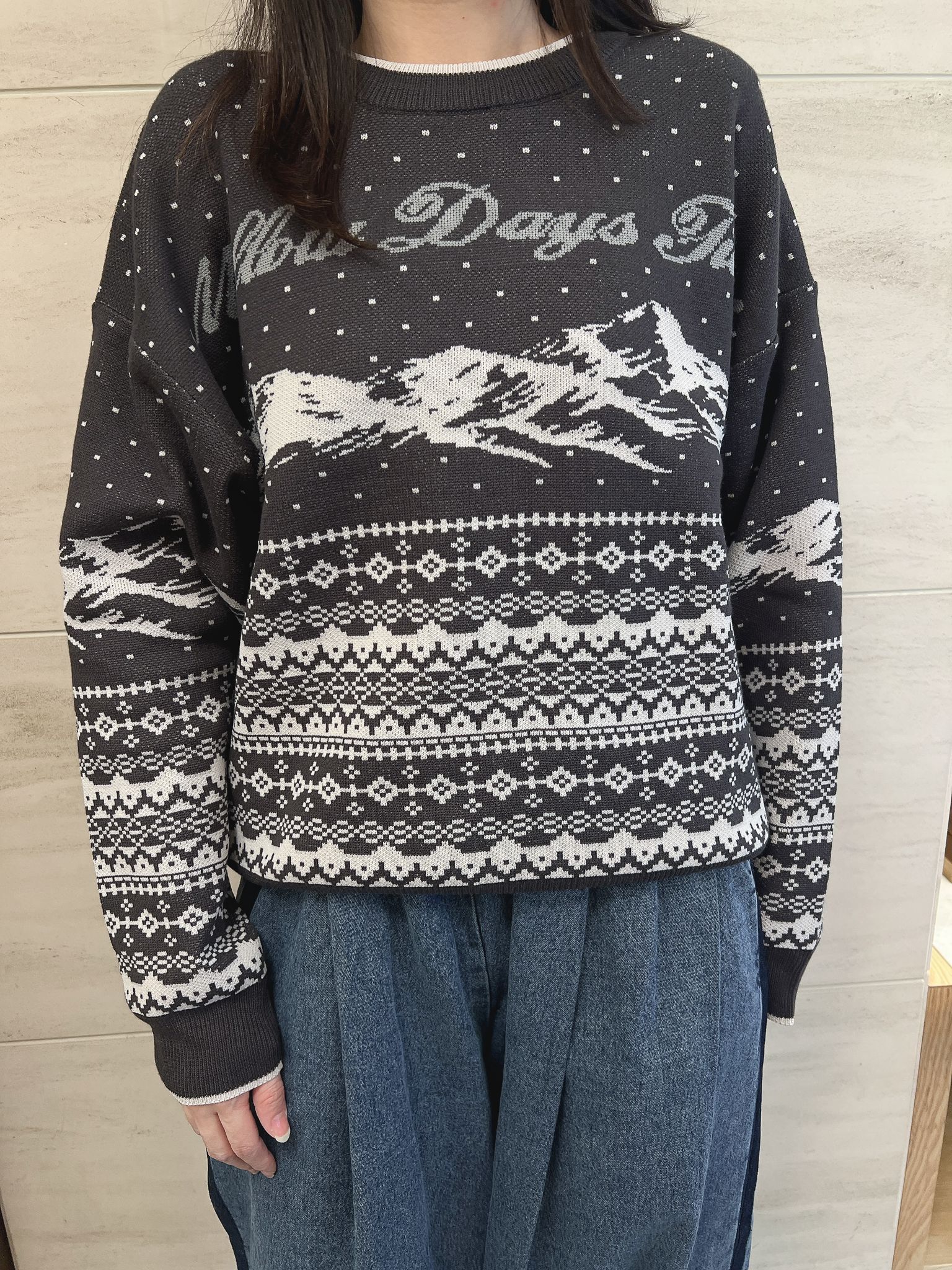 SM2 山形圖案提花針織 TOP