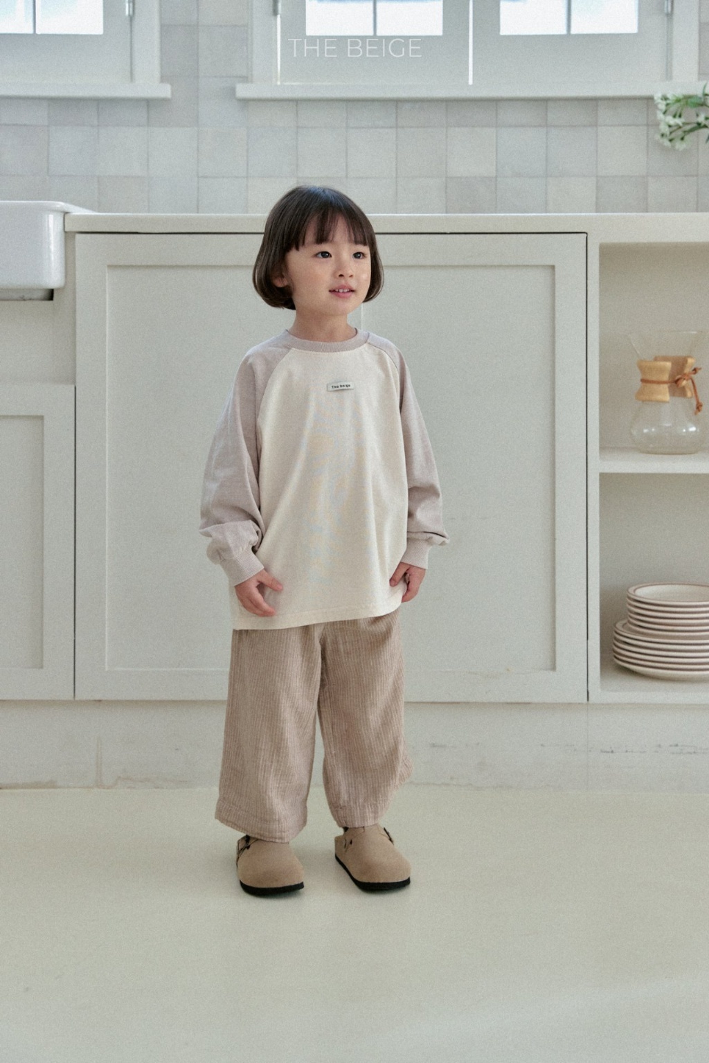 正韓春Thebeige  兩色日系細條紋直筒褲