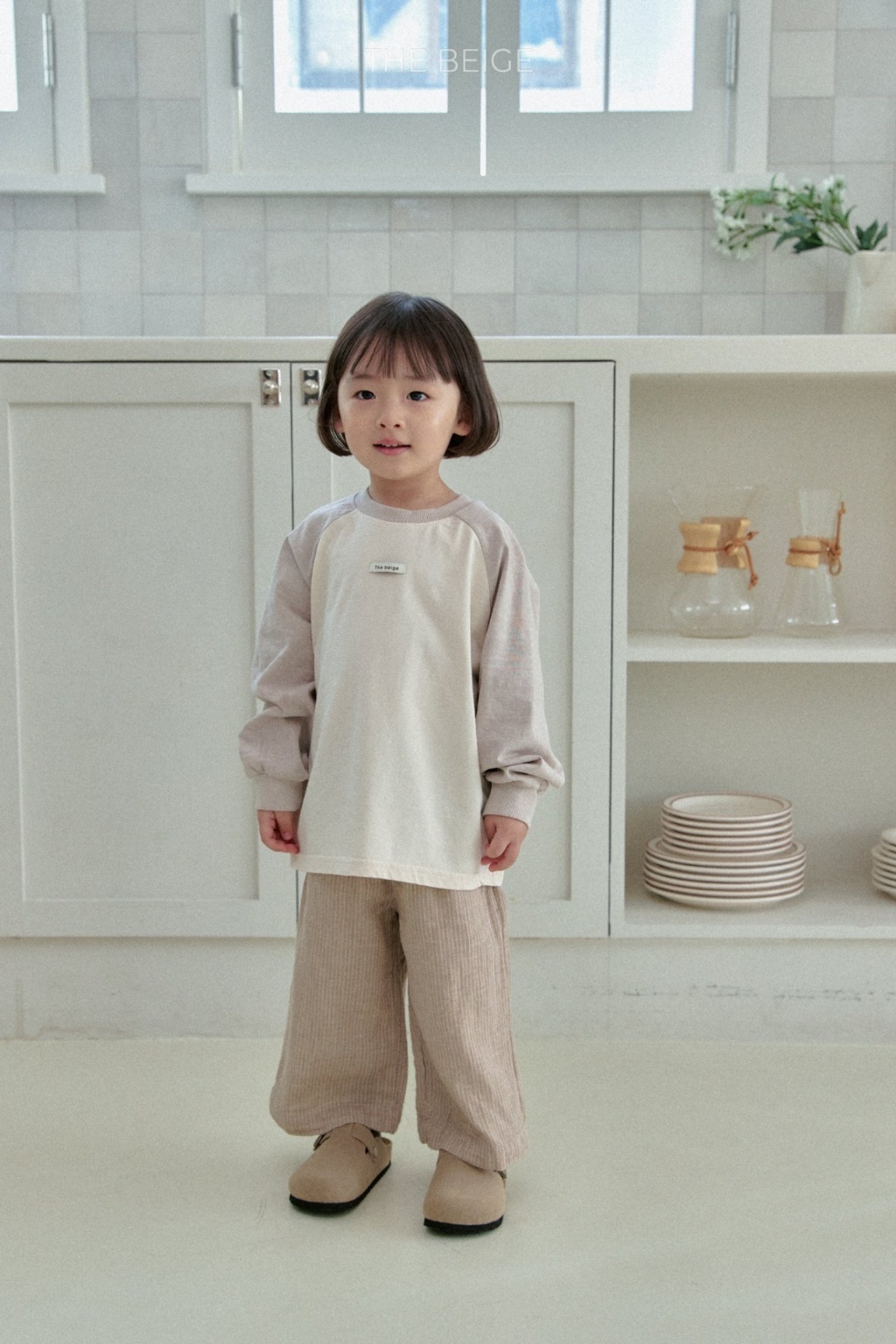 正韓春Thebeige  兩色日系細條紋直筒褲