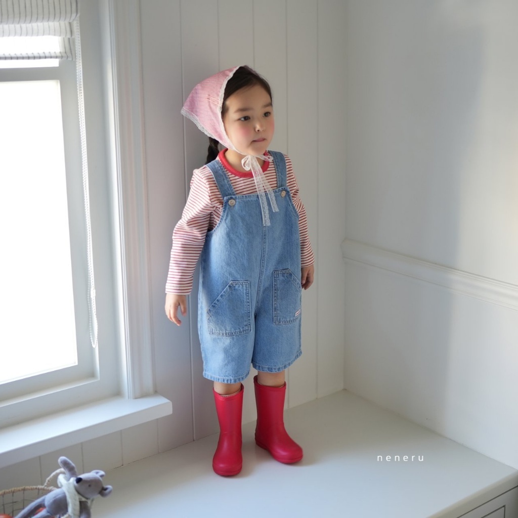 正韓春NENERU 四色大口袋工裝吊帶褲